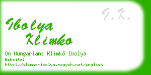ibolya klimko business card